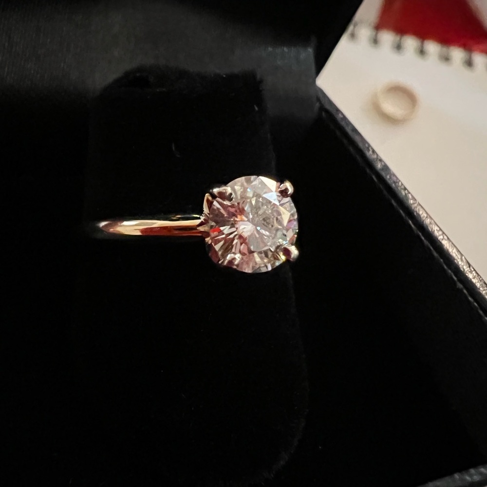 14k 6mm Moissanite Solitaire